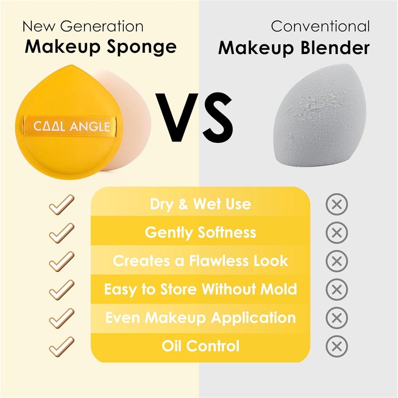 COOL-ANGLE 4Pcs X-Large Makeup Sponge Puff Set For Foundation Concealer & Powder, Latex Free Blender Sponges Puff For Natural And Easy Makeup, Soft Long-lasting And Beginner-friendly - Image 2